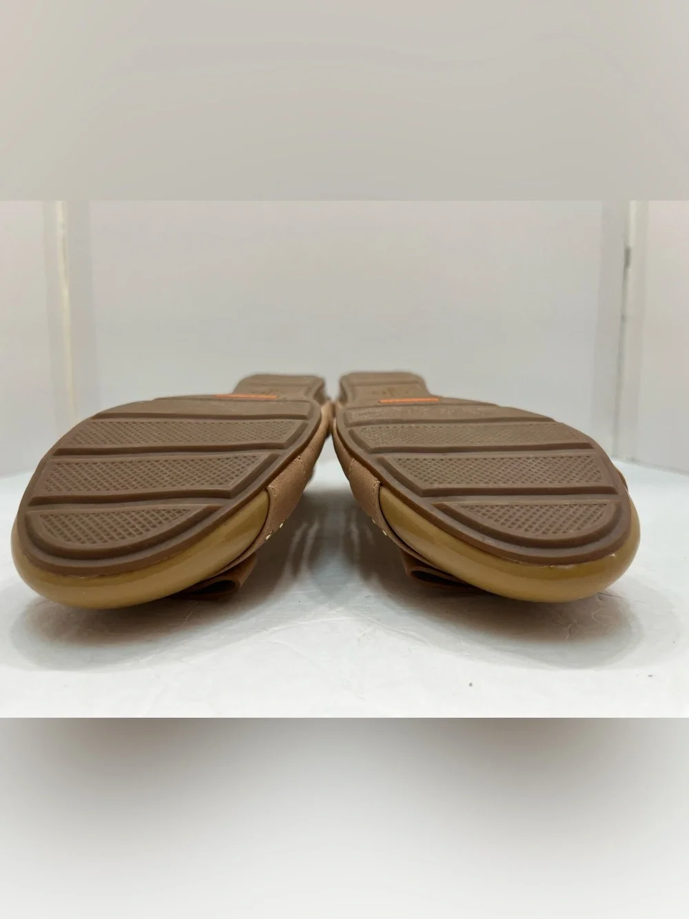 Cole Haan Nike Air Monica Ballet Flats Tan Leather Cap Toe Bow D41662 Women 8.5B